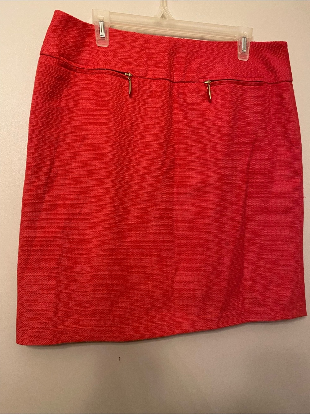 Red Textured Pencil Skirt - Classic Women's Skirt